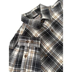 Carhartt Mens Relaxed Fit Flannel Shirt Plaid Button‎ Up Long Sleeve Large